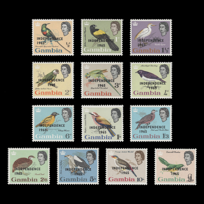 Gambia 1965 (MLH) Overprinted Birds Definitives