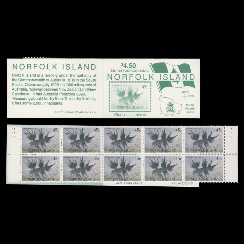 Norfolk Island 1993 Glaucus Atlanticus booklet
