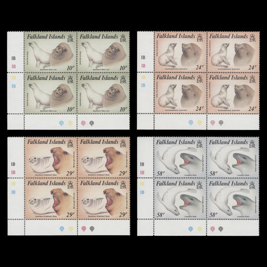 Falkland Islands 1987 (MNH) Seals plate blocks
