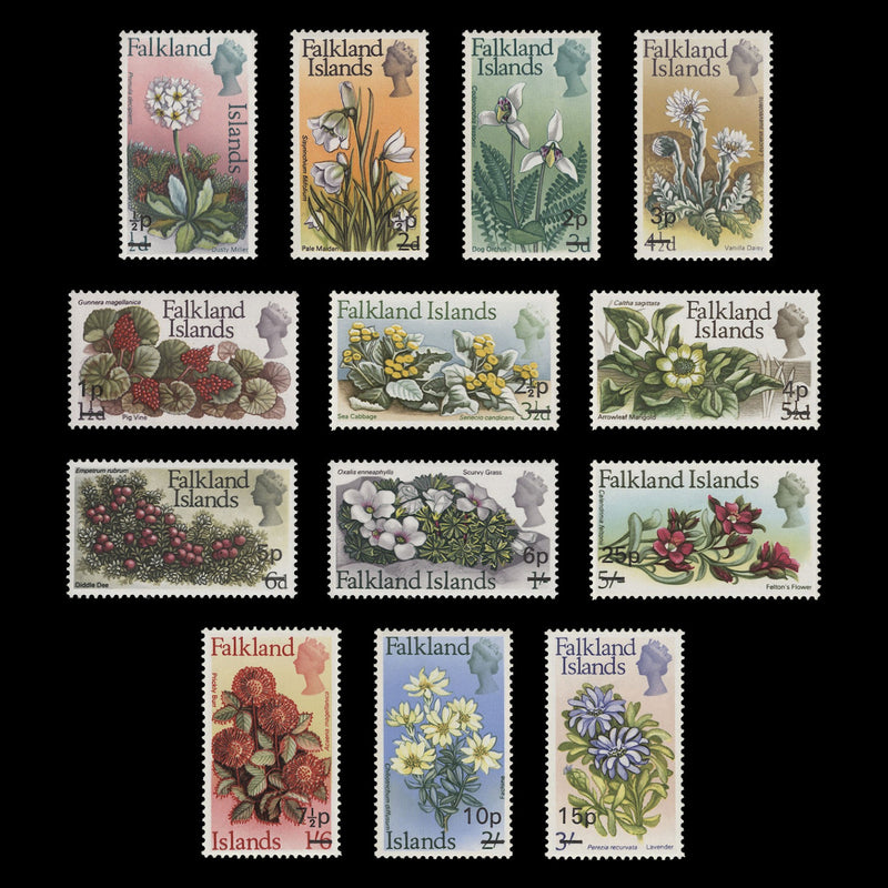 Falkland Islands 1971 (MNH) Flowers Provisionals