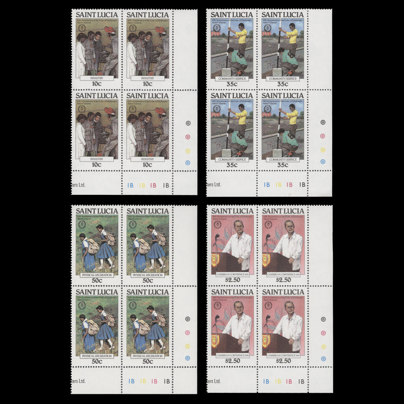 Saint Lucia 1981 (MNH) Duke of Edinburgh Award Scheme plate blocks