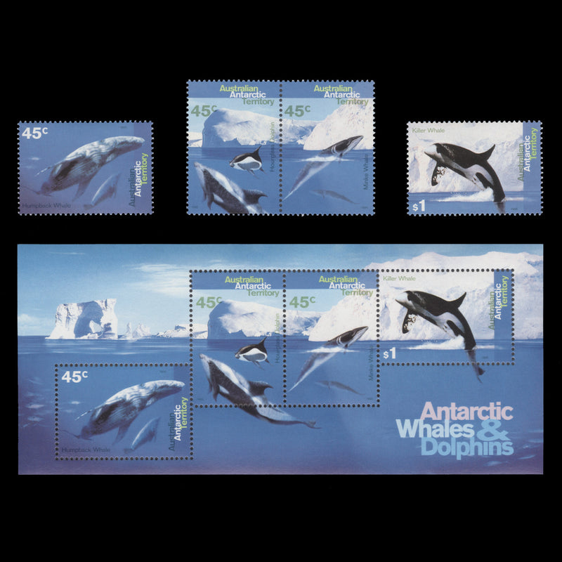 Australian Antarctic Territory 1995 (MNH) Whales & Dolphins set and miniature sheet