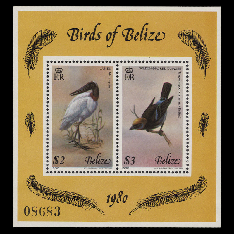 Belize 1980 (MNH) Birds miniature sheet
