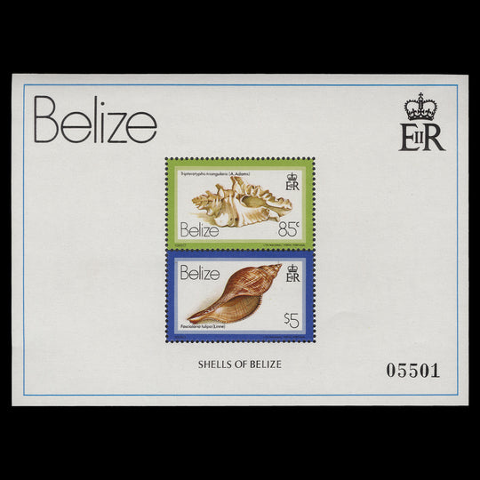 Belize 1980 (MNH) Shells Definitives miniature sheets