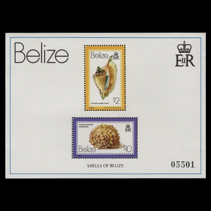 Belize 1980 (MNH) Shells Definitives miniature sheets