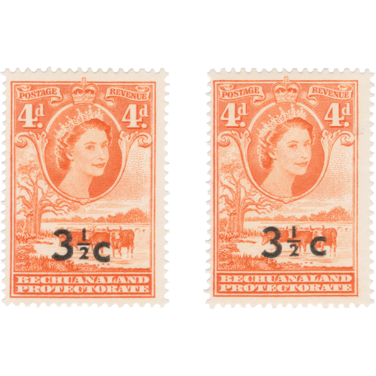Bechuanaland 1961 (MLH) 3½c/4d Baobab Tree & Cattle type I