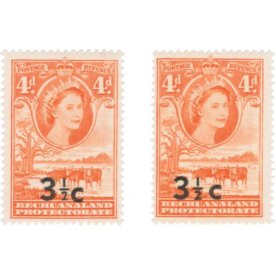 Bechuanaland 1961 (MLH) 3½c/4d Baobab Tree & Cattle type II