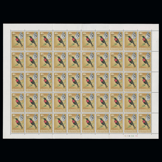 Bechuanaland 1961 (MNH) 2½c Scarlet-Chested Sunbird pane of 50