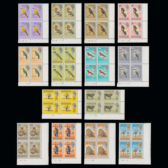 Bechuanaland 1961 (MLH) Wildlife Definitives plate blocks