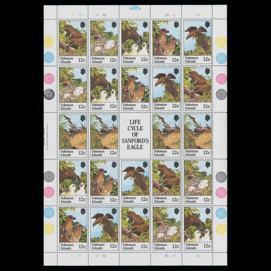Solomon Islands 1982 (MNH) Sanford's Eagle plate 1D–1D–1D–1D pane