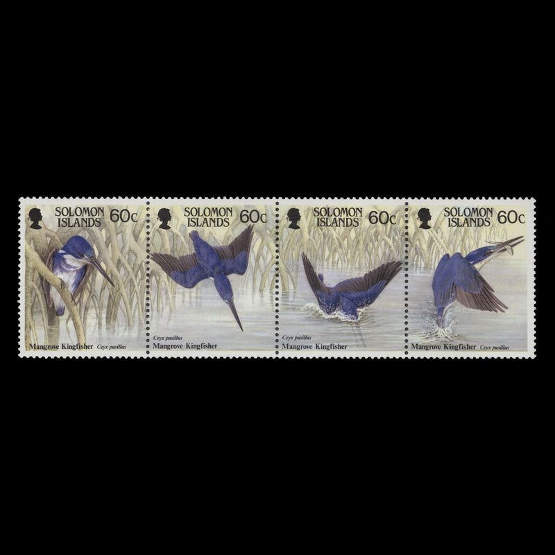 Solomon Islands 1987 (MNH) 60c Mangrove Kingfisher strip