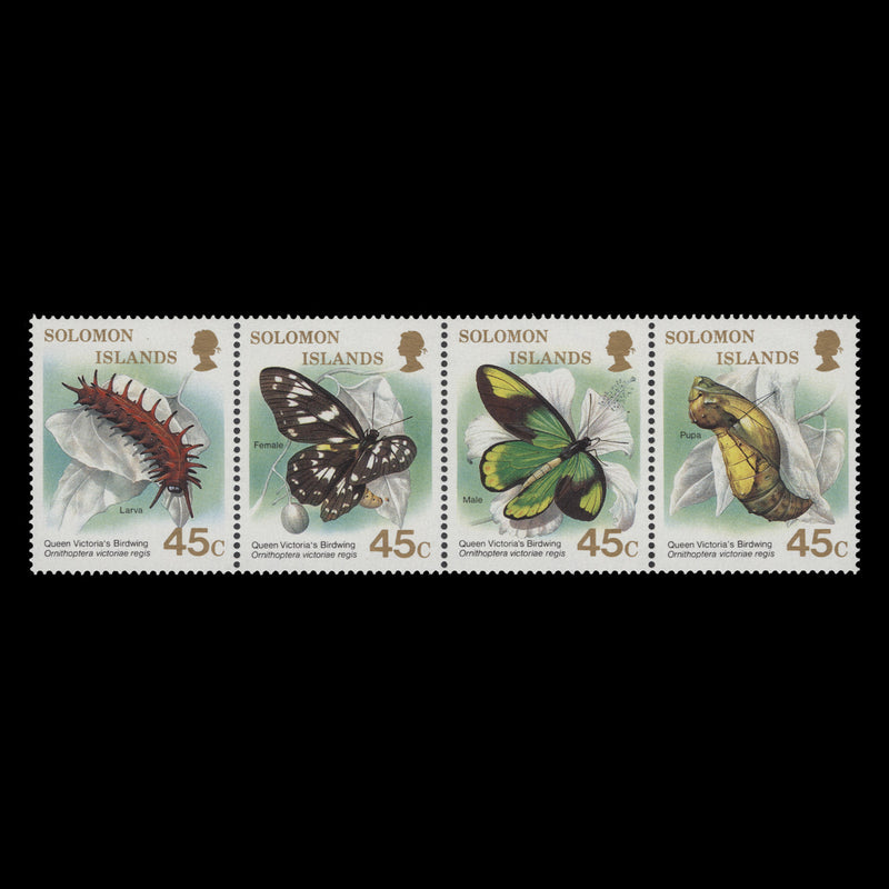 Solomon Islands 1987 (MNH) 45c Butterflies strip