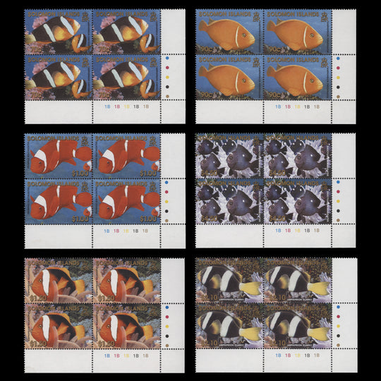 Solomon Islands 2001 (MNH) Reef Fish plate blocks
