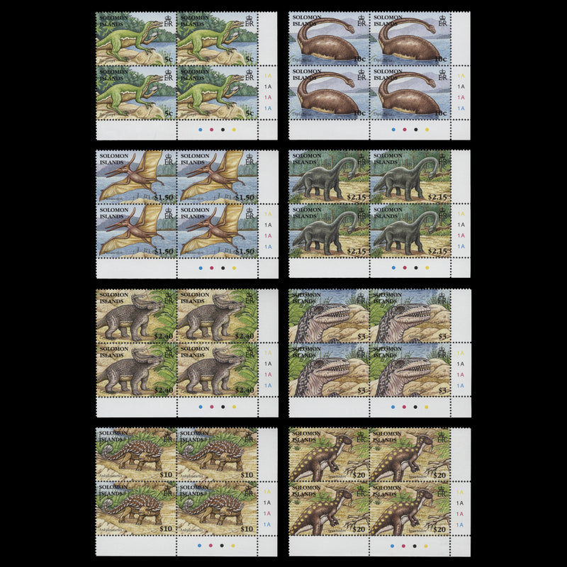 Solomon Islands 2006 (MNH) Dinosaurs traffic light/plate blocks