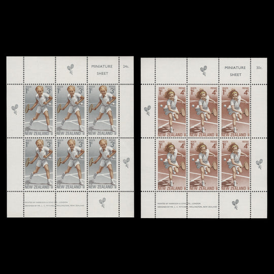 New Zealand 1972 (MNH) Children Playing Tennis miniature sheets