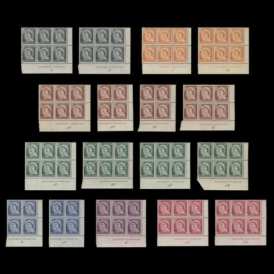 New Zealand 1953-57 (MNH) Definitives plate blocks