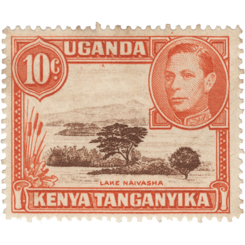 Kenya Uganda Tanganyika 1941 (MLH) 10c Lake Naivasha, perf 14 x 14