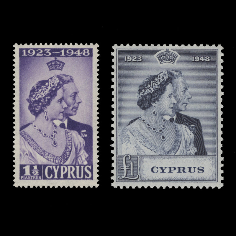 Cyprus 1948 (MNH) Royal Silver Wedding set