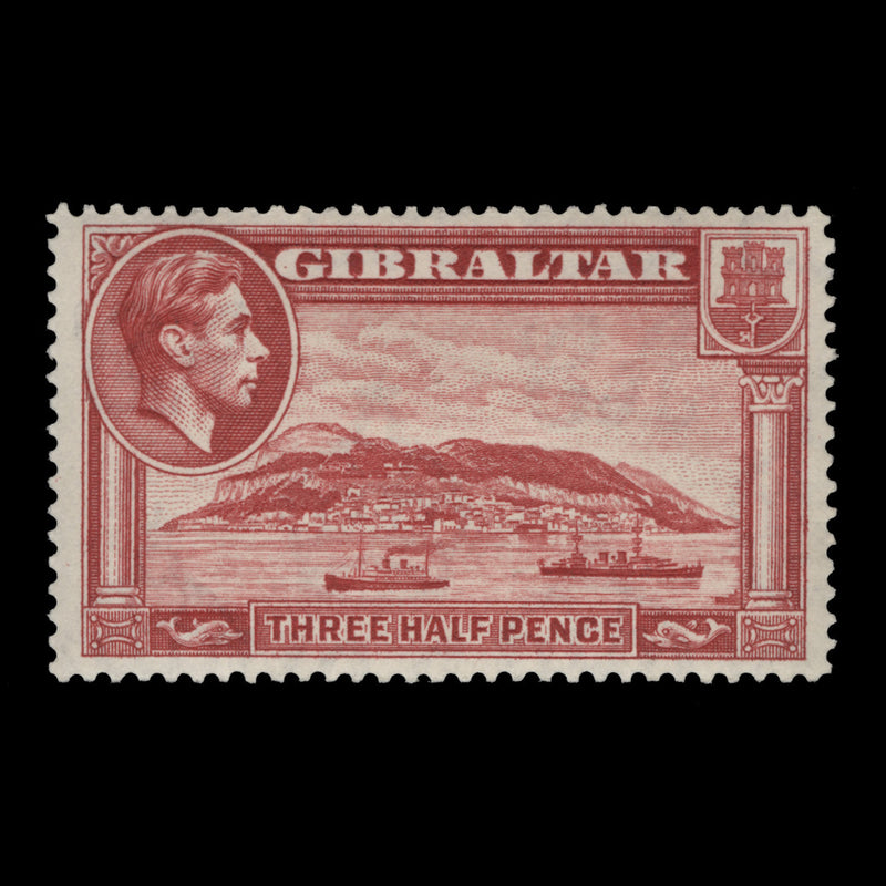 Gibraltar 1938 (MLH) 1½d The Rock of Gibraltar, perf 14 x 14