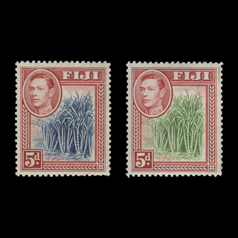 Fiji 1938 (MLH) 5d Sugar Cane shades