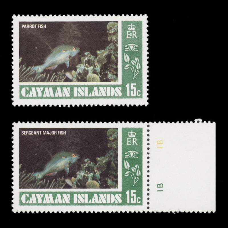 Cayman Islands 1978 (Variety) 15c Fish with incorrect inscription