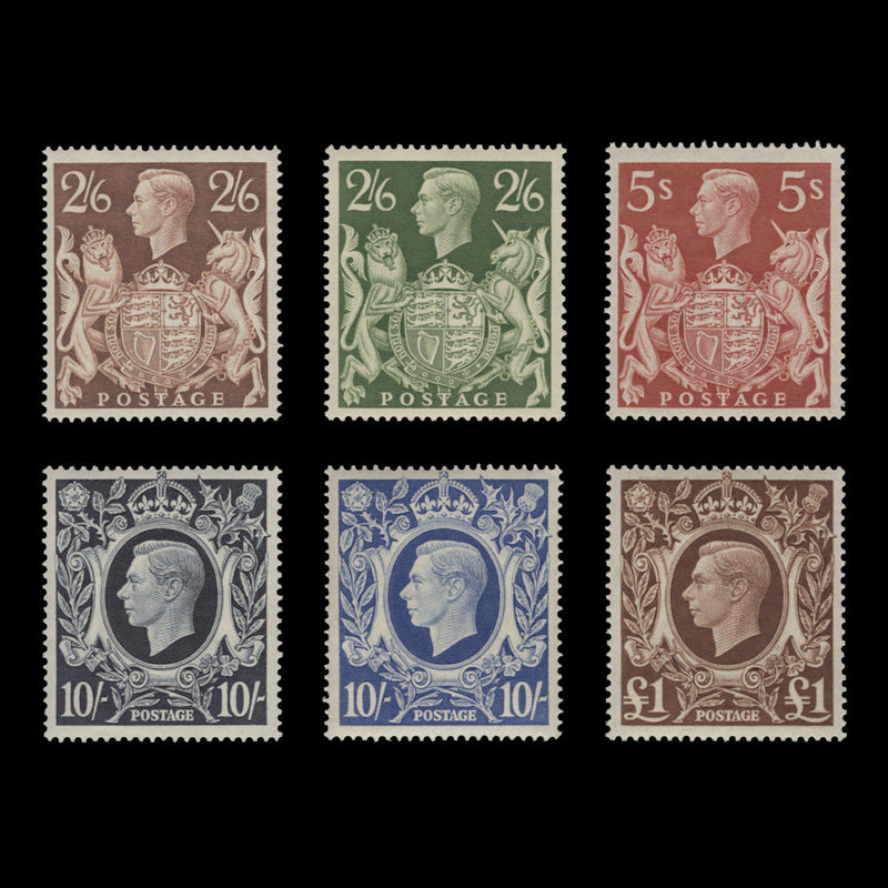 Great Britain 1939 (MNH) High Value Arms Definitives