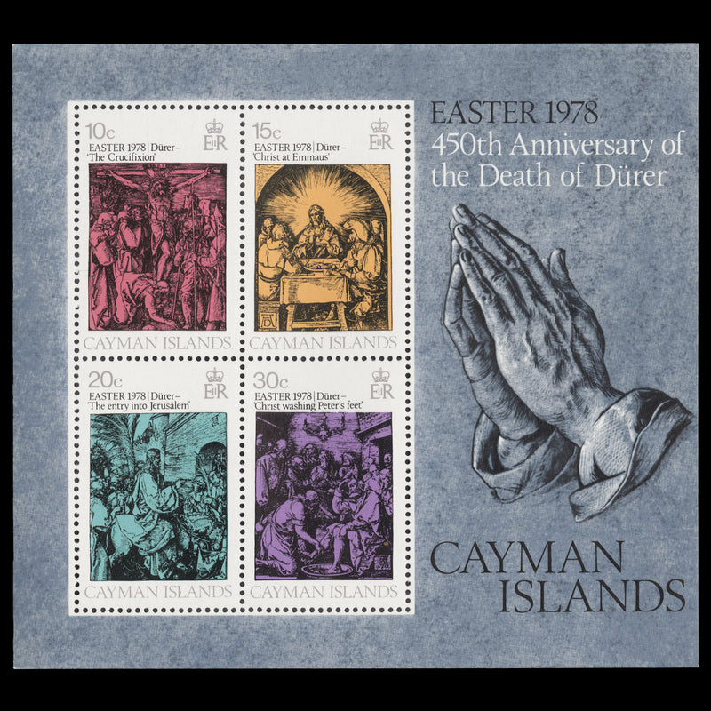 Cayman Islands 1978 (Variety) Easter miniature sheet with inverted watermark