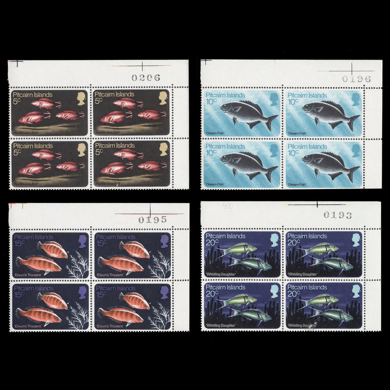 Pitcairn Islands 1970 (MNH) Fishes sheet number blocks