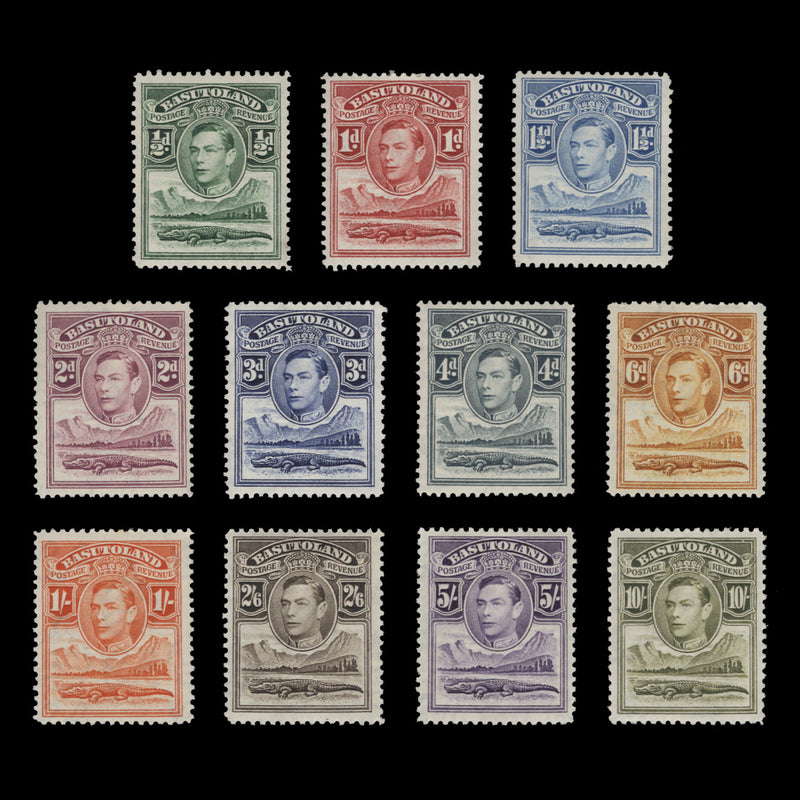 Basutoland 1938 (MLH) King George VI & Crocodile Definitives