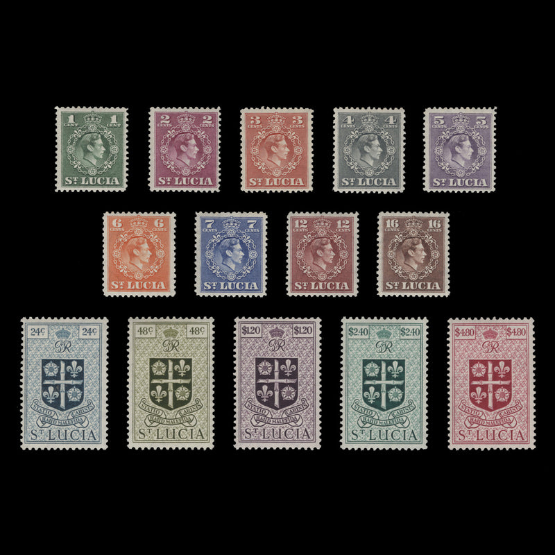 Saint Lucia 1949 (MNH) King George VI New Currency Definitives