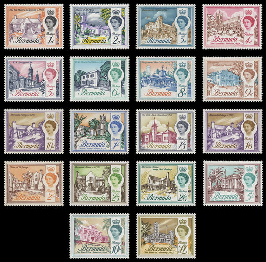 Bermuda 1962 (MNH) Architecture Definitives, upright watermark