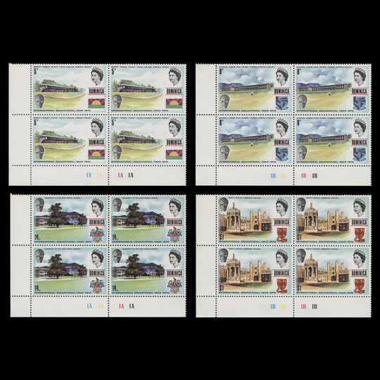 Dominica 1971 (MNH) International Education Year plate blocks