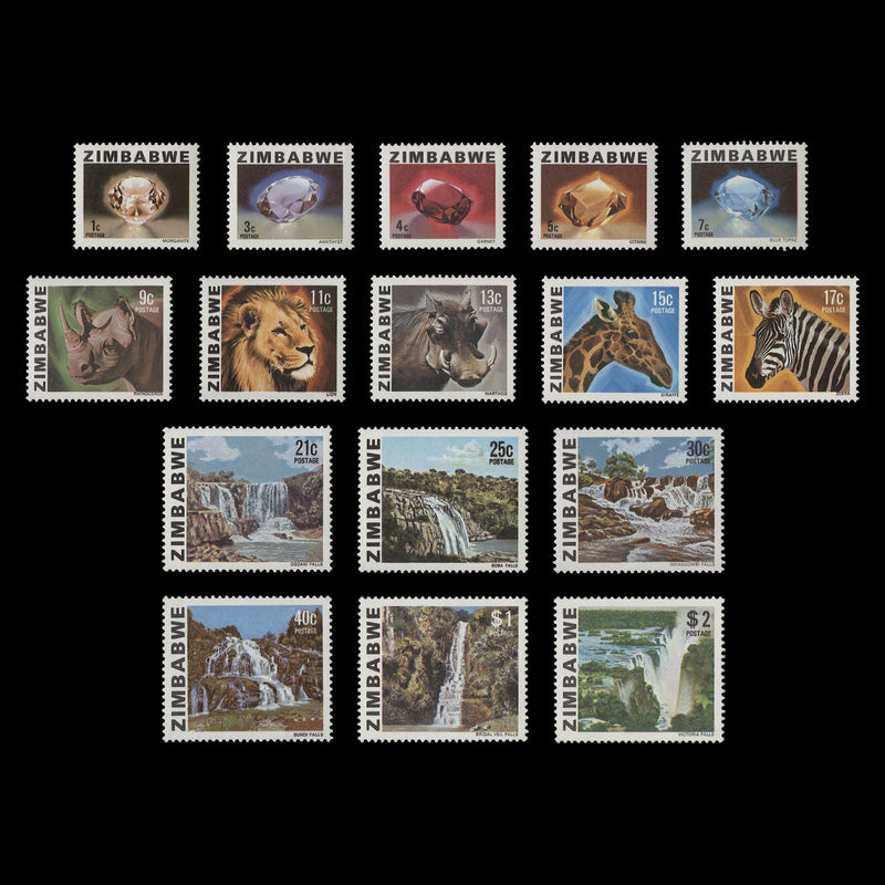 Zimbabwe 1980 (MNH) Gems, Wildlife & Waterfalls Definitives