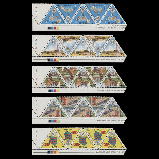 Kenya 1987 (MNH) Posts & Telecoms plate blocks