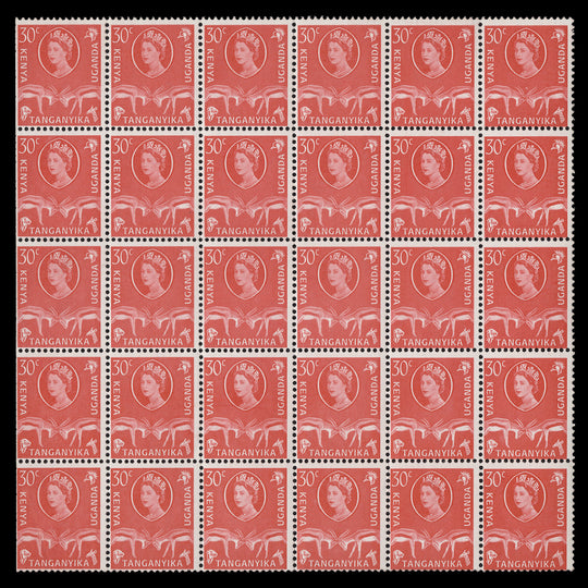 Kenya Uganda Tanganyika 1960 (Variety) 30c Thomson's Gazelle block