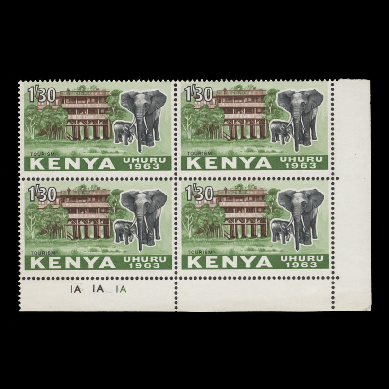 Kenya 1963 (MNH) 1s30 Tourism plate block