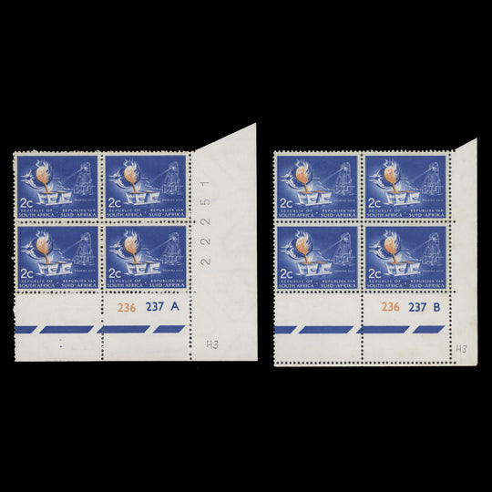 South Africa 1970 (MNH) 2c Pouring Gold cyl blocks, phosphor frame