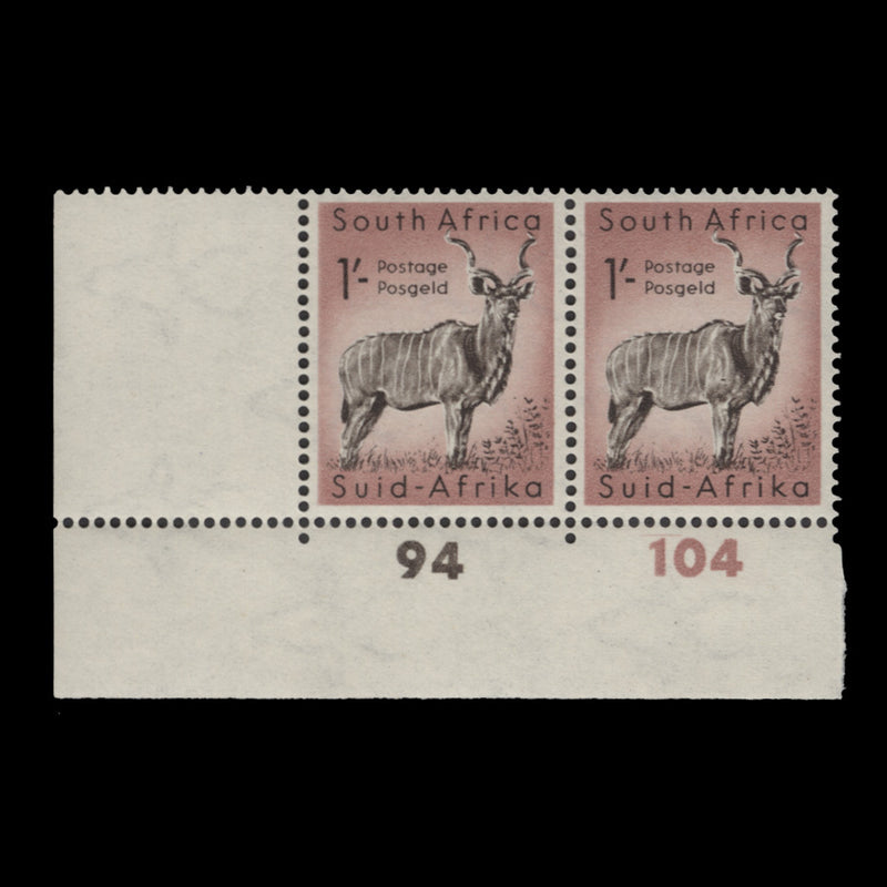 South Africa 1954 (MLH) 1s Greater Kudu cylinder 94–104 pair