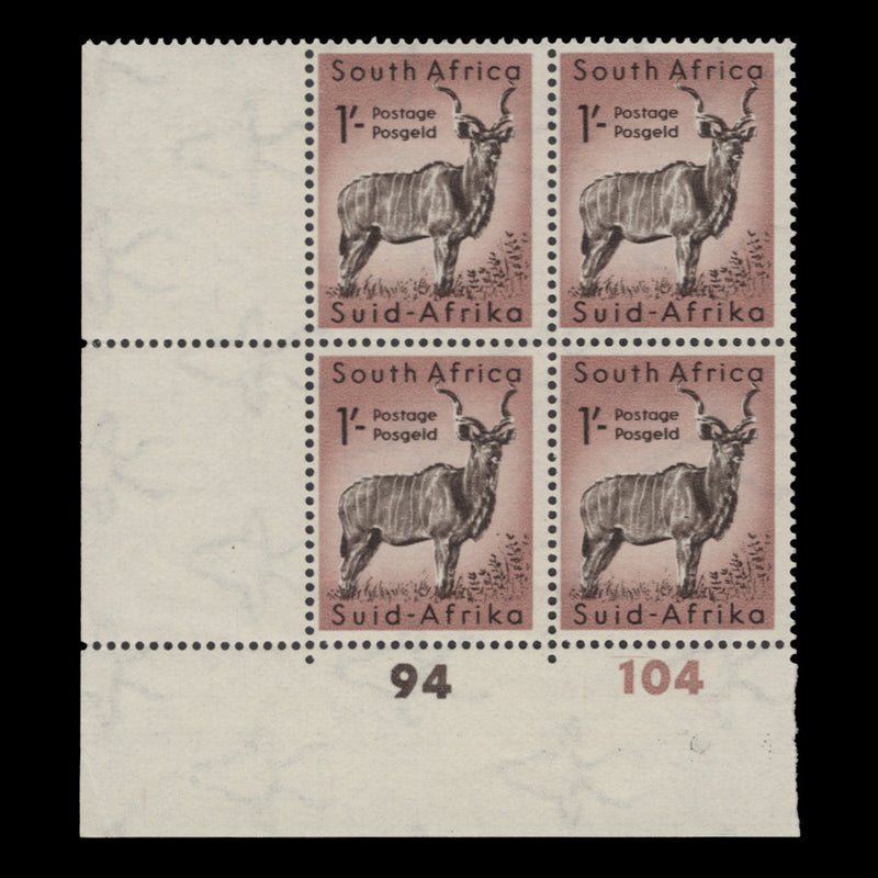 South Africa 1954 (MLH) 1s Greater Kudu cylinder 94–104 block
