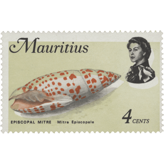 Mauritius 1969 (Variety) 4c Episcopal Mitre pale olive-green shift