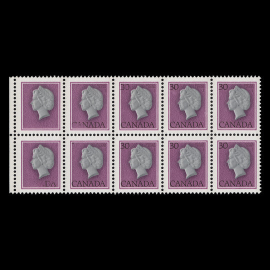 Canada 1982 (Variety) 30c Queen Elizabeth II block progressively missing black