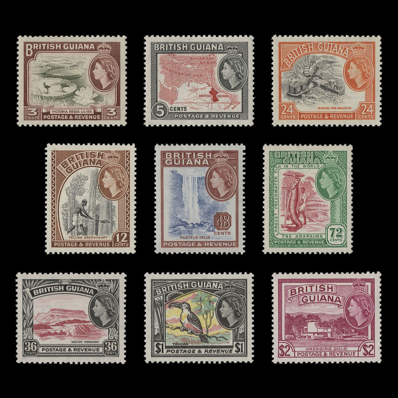 British Guiana 1963 (MNH) Definitives, St Edward's watermark