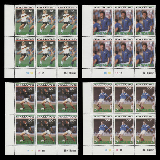 Tanzania 1990 (MNH) World Cup Football plate blocks