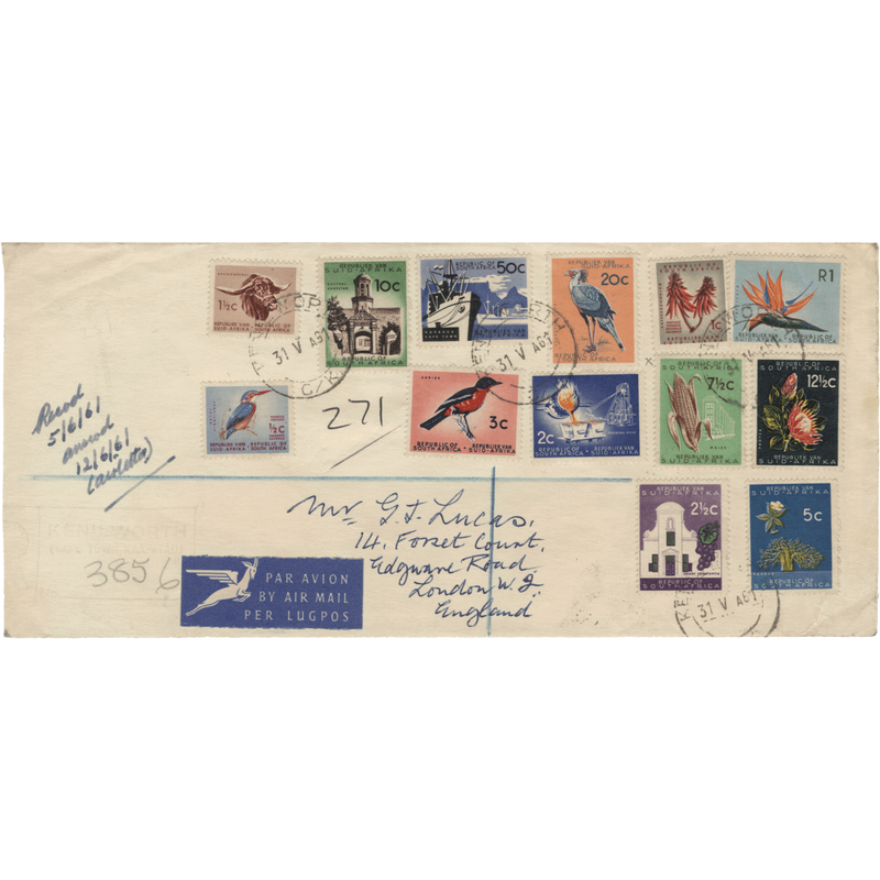 South Africa 1961 Definitives first day cover, KENILWORTH