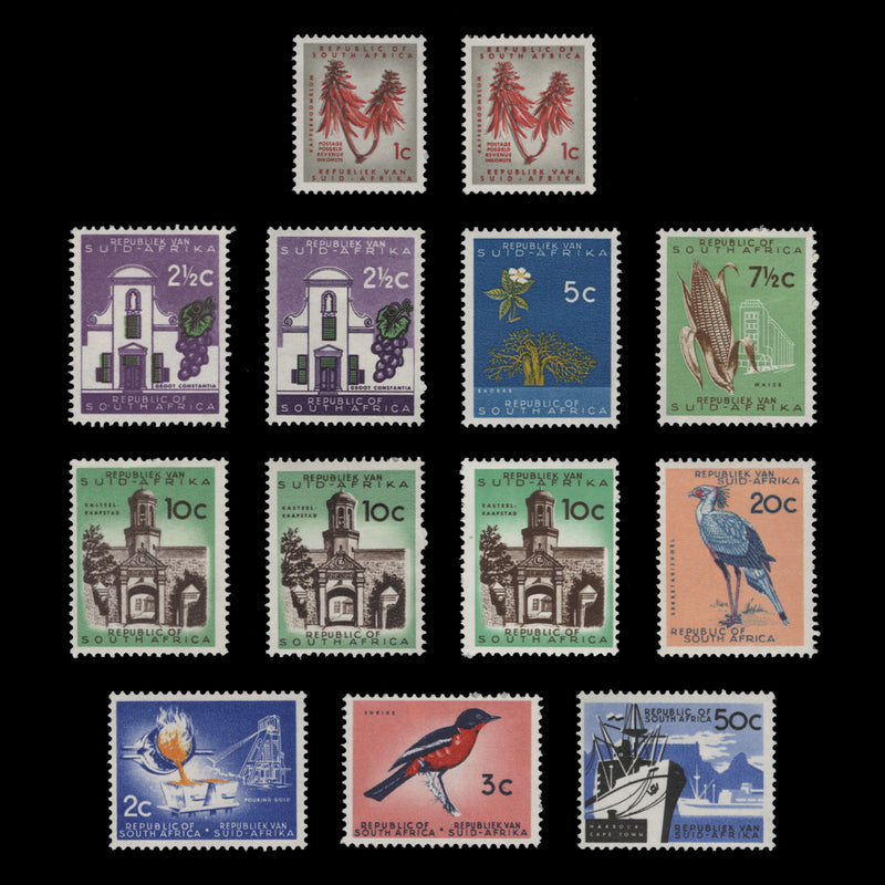 South Africa 1961 (MLH) Definitives, no watermark
