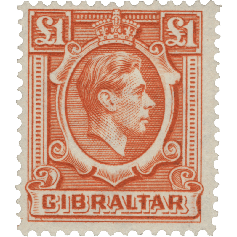 Gibraltar 1938 (MLH) £1 King George VI