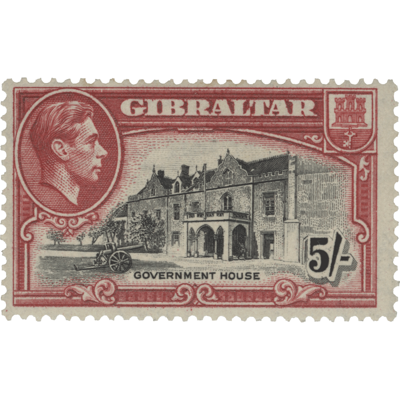 Gibraltar 1944 (MNH) 5s Government House, perf 13 x 13