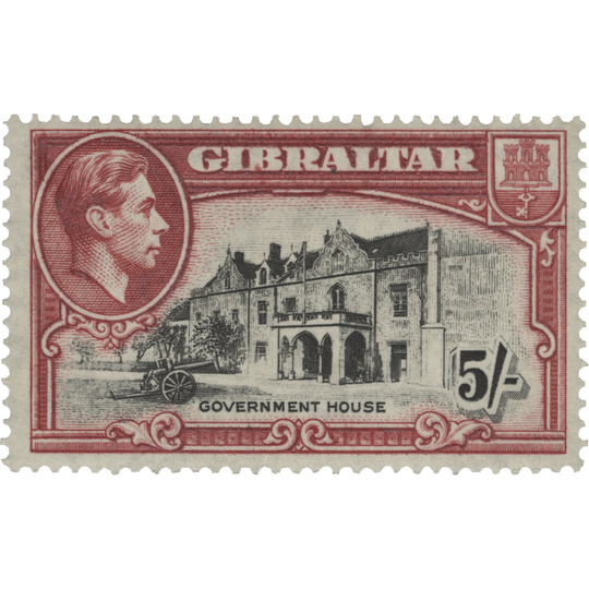 Gibraltar 1938 (MMH) 5s Government House, perf 14 x 14