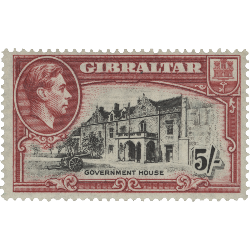 Gibraltar 1938 (MMH) 5s Government House, perf 14 x 14