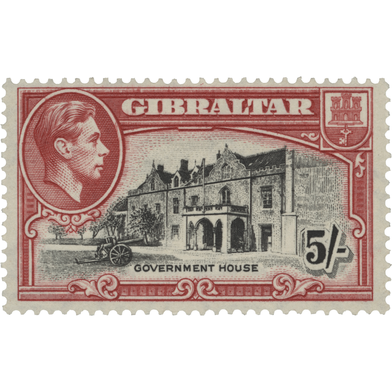 Gibraltar 1938 (MLH) 5s Government House, perf 13½ x 13½